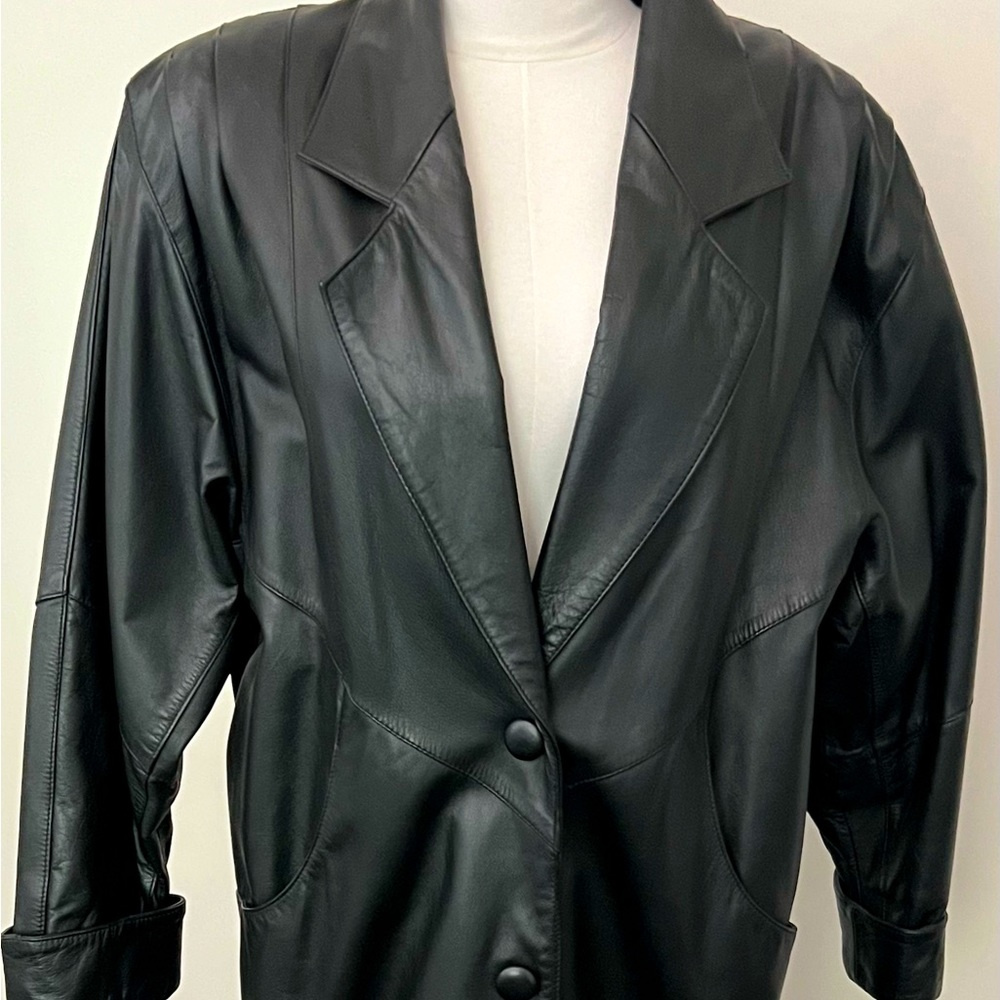 Vintage Maggie Lawrence Collection women’s Long Leather Coat